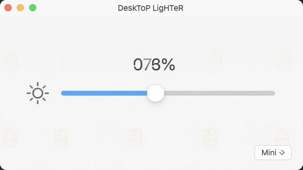 Desktop Lighter �����������ͼ������Ϊ��Լ�����ȵ��ڻ�����壬���־��У��Ű����������Ϊ�ִ���ƽ����ƣ�ϸ�ڰ������Ȱٷֱ�������ʾ��̫��ͼ�ꡢ��С����ť�����ʸ��壬�ɾ����޶���Ԫ��