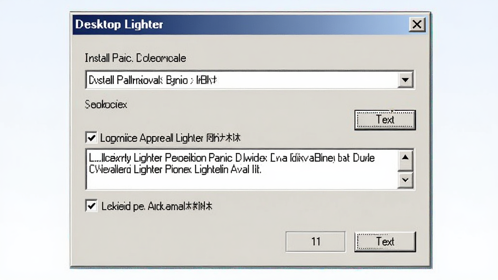 Desktop Lighter ������װ�򵼽����ͼ������Ϊ��װ�Ի��򣬲��־��У��Ű���������ΪWindows���䰲װ������ϸ�ڰ�����װ·��ѡ����һ����ť������Э�鹴ѡ�򣬻����������ɾ����޶���Ԫ��