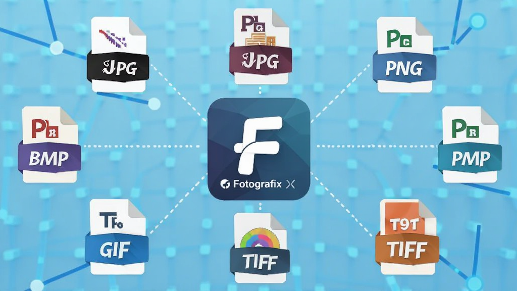 һ��չʾ Fotografix ���ʽ���ݵ�ʾ��ͼ������������ Fotografix ����ͼ�꣬��Χ������ JPG��PNG��BMP��GIF��TIFF �ȸ�ʽ���ļ�ͼ�꣬ͼ��֮�����������ӣ�����Ϊǳ��ɫ�Ƽ����񣬷��Ϊ��ƽ����Ϣͼ��ϸ�ڰ����ļ�ͼ���ϵ���ĸ��ʶ����������������ɾ����޶���Ԫ��