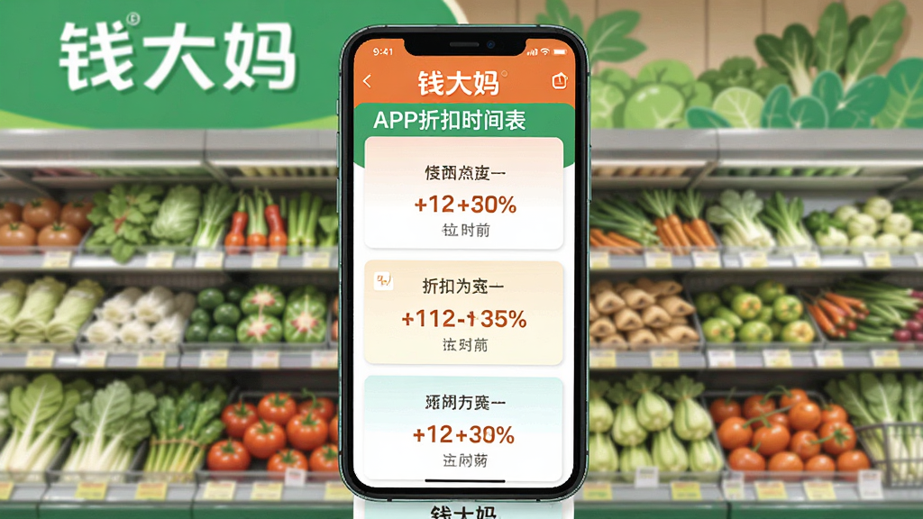 Ǯ����APP�ۿ�ʱ���ҳ�棬�ֻ���Ļ��ʾ��ͬʱ��ε��ۿ۰ٷֱȣ����������ʻ��ܣ���������