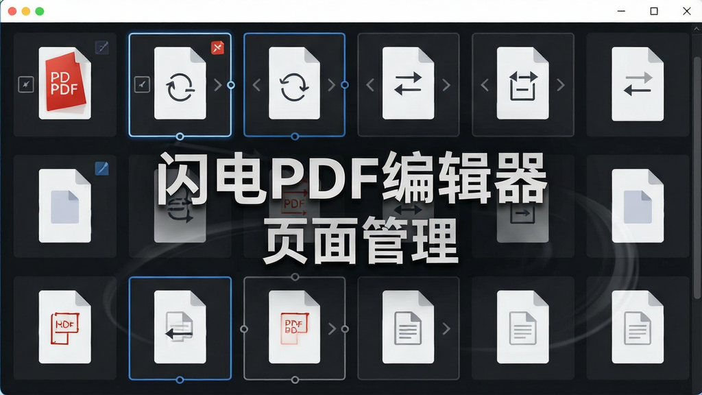 һ����������չʾͼ����������Ϊ����PDF�༭����ҳ���������ͼ���棬���ֲ�������״����ͼ���У��Ű���������ק����Ķ�̬�У����Ϊ��ˬ��ƽ����Ʒ磬ϸ�ڰ���ҳ����תͼ�ꡢ�ϲ���ͷʾ�⡢ѡ�и����߿򣬻����б�ע���֡�����PDF�༭�� ҳ������������ʸ��壬����ɾ����޶���Ԫ��