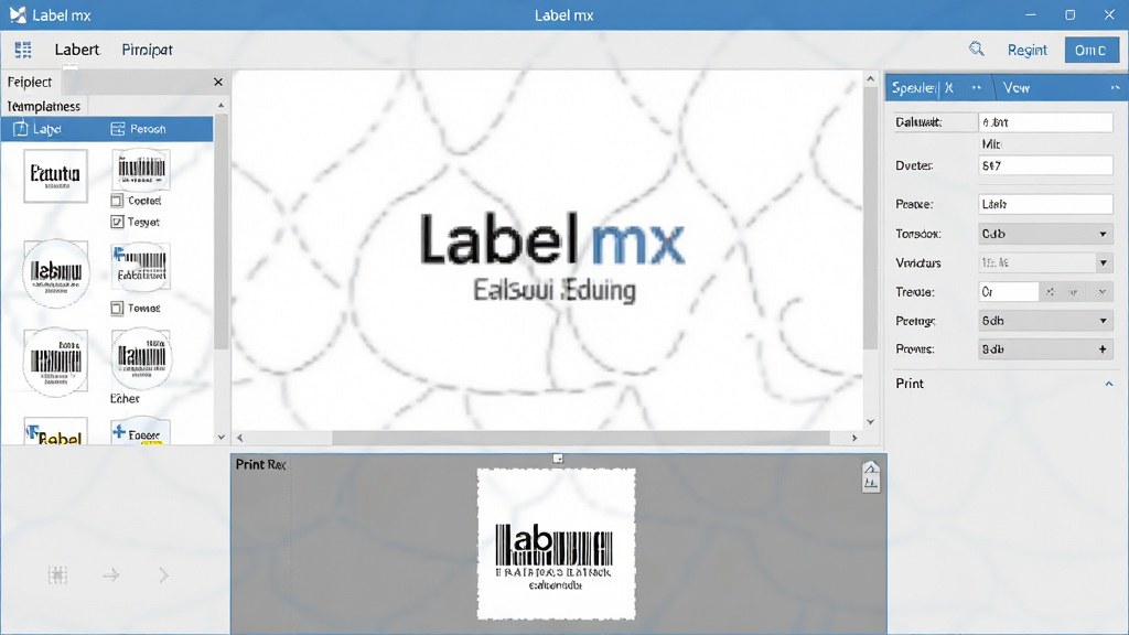 һ��չʾ Label mx ͨ�������ǩ���ϵͳ ���������ȫ��ͼ���������������������ڣ����Ϊ��ǩģ���б����Ҳ�Ϊ��������������壬�ײ�Ϊ��ӡԤ�����򣬽�������רҵ������ɫ����ǳ�Һ���ɫΪ���������������ɾ����޶���Ԫ��