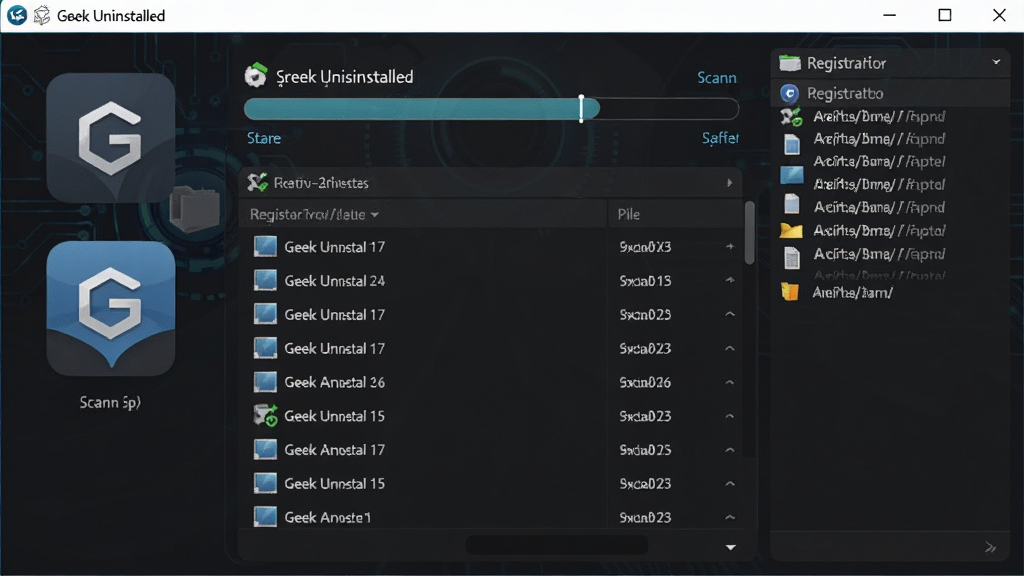 Geek Uninstaller ���ɨ������ļ����棬����������ʾɨ��������뷢�ֵĲ����ļ��б������Ϊ����ͼ�꣬�Ҳ�Ϊע������ļ���·��������Ϊ��ɫ�Ƽ��з��ǿ�������������Ч�����ʸɾ�������Ԫ��