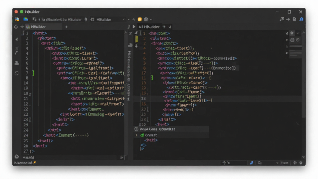 һ��չʾ HBuilder ����༭�����ͼƬ�������Ǵ���༭�����ڣ�����Ϊȫ���༭�����Ű�չʾ HTML ������ Emmet ��дչ�����̣����Ϊ�Ƽ���̷磬ϸ�ڰ�����ɫ�﷨�����������۵���ǡ��Զ���ȫ�����򣬻��ʸ��壬����ɾ����޶���Ԫ�أ�ͼƬ��������ʾ��HBuilder��