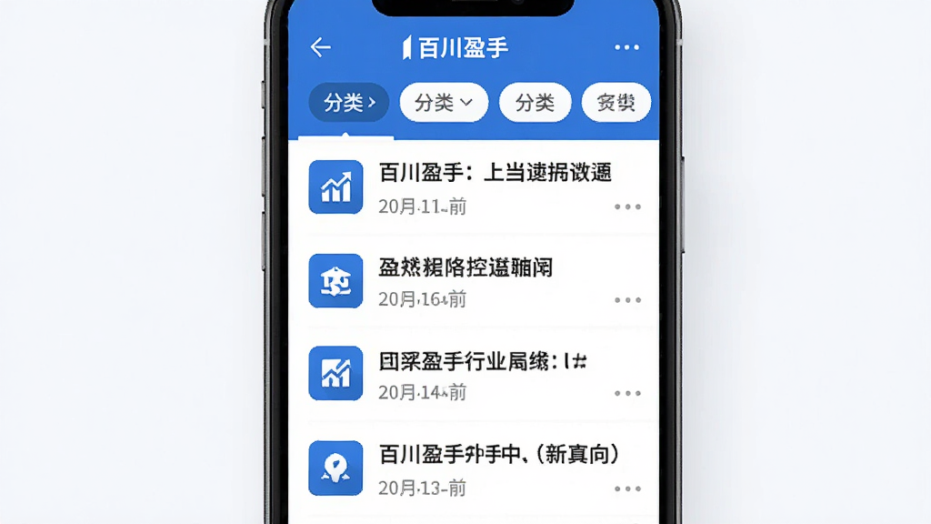 �ٴ�ӯ����ҵ��Ѷ�б����棬�ֻ���Ļ��ʾ�������ű����뷢��ʱ�䣬ÿ����Ѷ�����Сͼ�꣬�����з���ɸѡ��ǩ���������������ɫ�����רҵ��࣬�����а����ٴ�ӯ�����������廭�ʣ��ɾ��޶���Ԫ��