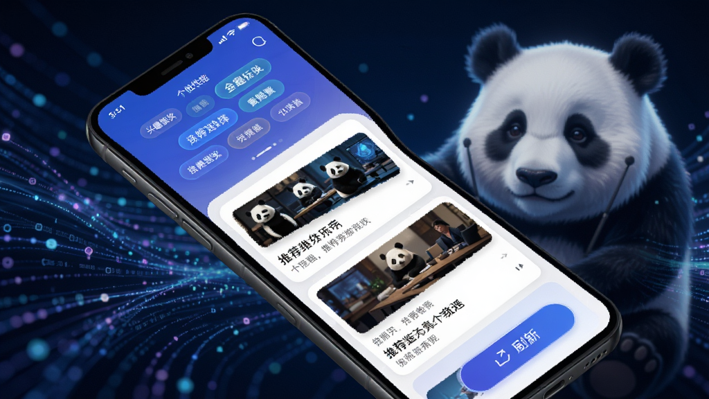 ����è��App���Ի��Ƽ����棬�ֻ���Ļ������Ȥ��ǩѡ�����Ƽ�������������Ϊ��������������è����������Ϊ�ֻ����棬���ֲ����ٲ���ʽ�Ű棬������ܿƼ��У�ϸ�ڰ�����ǩ�ơ��Ƽ����ɡ�ˢ�°�ť�����ʸ��壬�ɾ����޶���Ԫ��