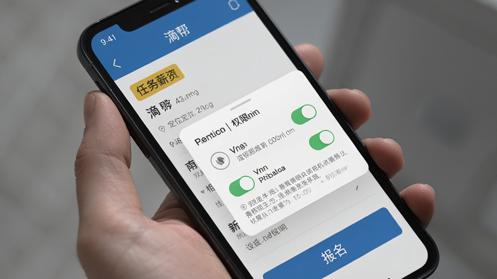 �ΰ�APP�ƶ��˲��������ͼ������չʾ�ֻ���Ļ�ڡ��ΰ��������ҳ��Ȩ�����õ�����������λȨ�ޡ����Ȩ�޿��أ�����Ϊ�ֳ��ֻ�����д�����ֲ��öԽ��߹�ͼ�����ΪдʵUI��ͼ���ϸ�ڰ�������н�ʱ�ǩ��������ť��Ȩ��˵�����֣�����������������Ԫ��