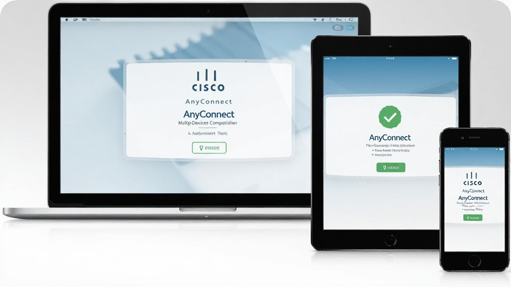һ��չʾ Cisco AnyConnect ���豸�����Ե�ͼƬ�������в�����ʾ�ʼǱ����ԡ�ƽ����Ժ������ֻ������豸����Ļ�϶���ʾ����ͬ�����ӳɹ����棬����Ϊǳ��ɫ���䣬�������룬������¼�Լ��ϸ�ڷḻ�����ʸ��壬�ɾ����޶���Ԫ��