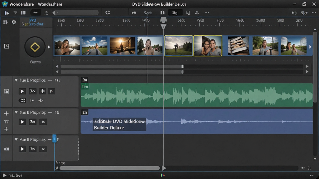 һ��չʾ Wondershare DVD Slideshow Builder Deluxe ʱ����༭���ܵ�ͼƬ�������������ײ�����ʱ������棬����Ϊ��������Ĺ�������Ű������ֲ㣬���Ϊרҵ�����������棬ϸ�ڰ�����Ƭ����ͼ�������Ƶ���ι����������Ļ����Լ�����ָ�룬�����������ɾ����޶���Ԫ��