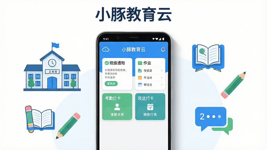 �����������һ����׿�ֻ����ֻ���Ļ��ʾ��С������ơ�Ӧ�������棬�������а༶֪ͨ����ҵ�б������ڴ򿨵ȿ�Ƭģ�飻�ֻ���Χ����ѧУ��ѧ¥���鱾��Ǧ�ʡ��Ի����ݵȱ�ƽ��ͼ��Ԫ�أ�����������Ҿ����Ű棬�Ϸ��������������·����пհף����Ϊ��ˬ�ִ��ı�ƽ�廭�磬��ɫ��������Ϊ�����ɾ�������ϸ�����ֻ���Ե����΢��Ӱ��ͼ���������ͳһ������Ϊ����2K������ɾ��޶���Ԫ�ء�