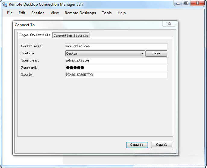 Զ���������ӹ�����(Remote Desktop Connection Manager)��ͼ