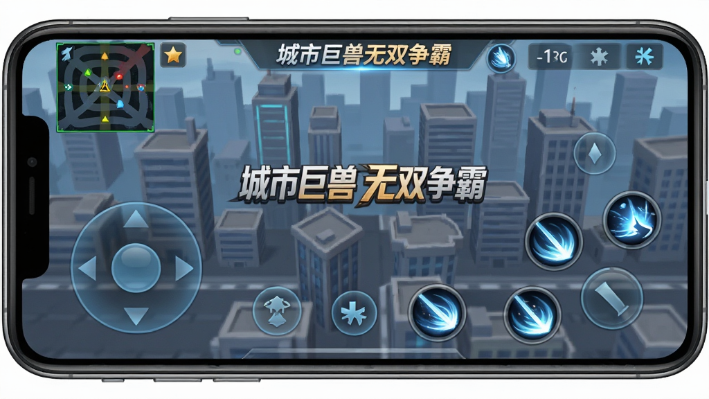 �ֻ���Ļ����ʾ���о�����˫������Ϸ���棬����������ҡ�˺ͼ��ܰ������֣����ֲ��ø��ӽǶ�չʾ�������򣬷��Ϊ���Ƽ���UI��ƣ�ϸ�ڰ�����͸��������������ȴͼ������Ͻ�С��ͼ�����ʸ��壬�ɾ��޶���Ԫ�أ������пɴ������֡����о�����˫���ԡ�