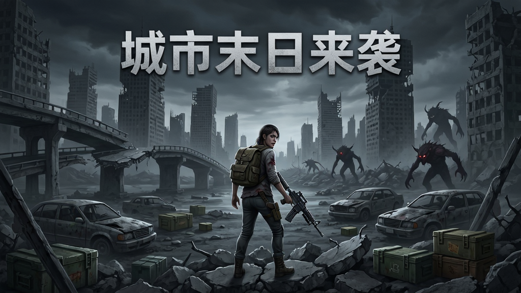 ����Ϊһ���ưܵĳ��з��棬Զ���ǻ谵����պͲ��Ƶĸ�¥��������һλ�ֳ��������Ҵ���վ���������ϻ�ͷ���������ֲ������Ĺ�ͼ������λ�ڻ�������ƫ��λ�ã��Ű��ϻ������չ�����ʺ��ֻ���Ϸ����ͼ�����Ϊдʵĩ�շ����磬ɫ��ƫ�Ұ���ɫ��ϸ�ڰ������ѵ������������ĳ�����ɢ����������Զ����Լ�ɼ��ı��������Ӱ�������д����֡�����ĩ����Ϯ�������ʸ��壬�ɾ����޶���Ԫ�ء�