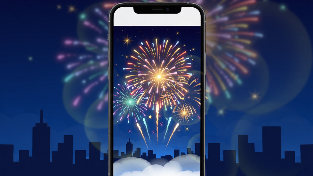 �Ի��̻�ȼ�ų� Ӧ�������棬��������չʾѤ�����̻�����Ч��������Ϊ����ɫҹ�գ����м�Ӱ����������Ϊ�ֻ�������ͼ����Ű��࣬���Ϊдʵ��ͨ��Ⱦ��ϸ�ڰ�����ʻ𻨡����Ρ���â�����ʸ��壬�ɾ����޶���Ԫ��