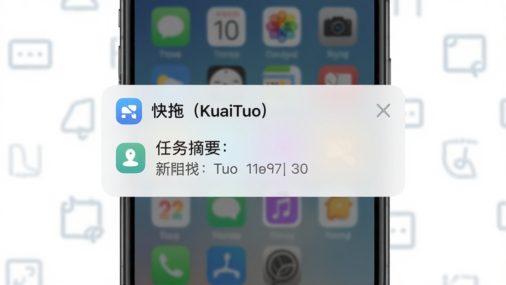 һ��չʾ���ϣ�KuaiTuo���������ѹ��ܵ�ͼƬ������Ϊ�ֻ���Ļ����������֪ͨ�����־��У��Ű�ͻ��֪ͨ��Ƭ����������죬ϸ�ڰ��������ϣ�KuaiTuo�������ơ�����ժҪ������ͼ�꣬�����������ɾ��޶���Ԫ��