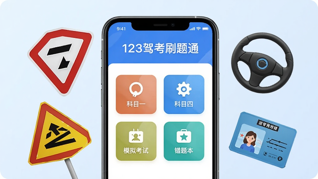 画面中央是一部智能手机,屏幕上显示