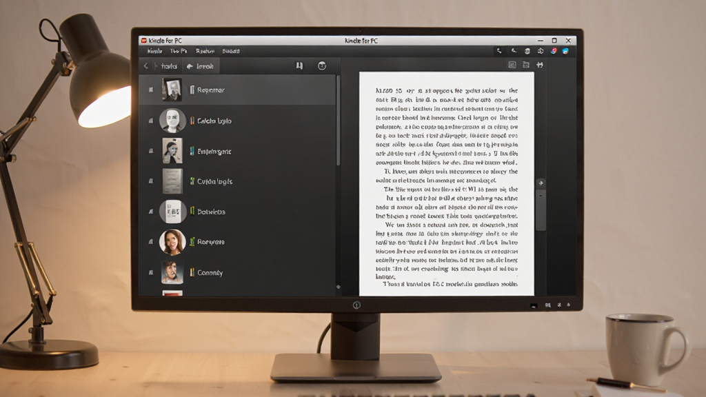 һ�ſ������������ͼ����Ļ������ʾ Kindle for PC �������Ķ��������棬���������б����Ҳ��Ǵ򿪵���ҳ���ݣ���ҳ�������������������ִ���������������鷿���棬��̨�ƺͿ��ȱ�������ɫ����ů��ͣ����ʸ��壬�ɾ��޶���Ԫ��