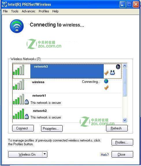 英特尔Intel PROSet无线Wifi软件 操作界面 安卓版