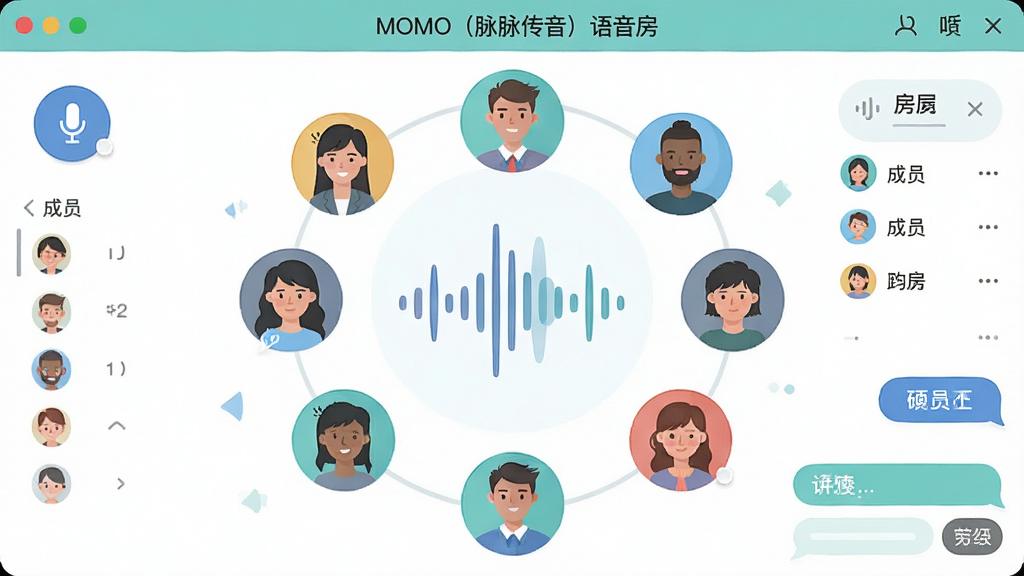����չʾһ��������������Ľ��棬����ΪԲ��ͷ��������������������ʾ�������ơ�MOMO�������������������������Ϊ���±�ƽ��UI�廭��ϸ�ڰ�����˷翪�ء���Ա�б��������������ݡ�����������ʶ������ɾ����޶���Ԫ�أ����廭��