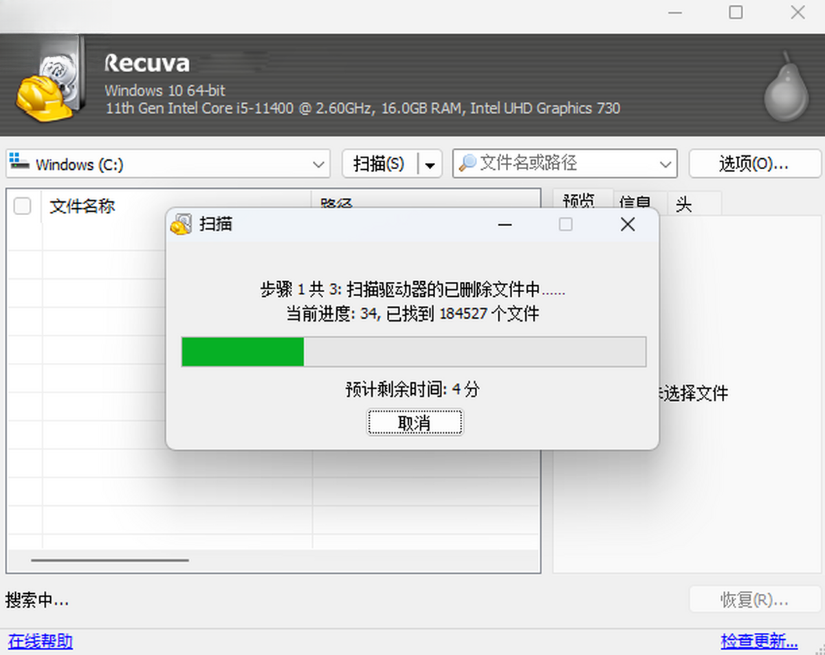 Recuva(数据恢复工具)截图