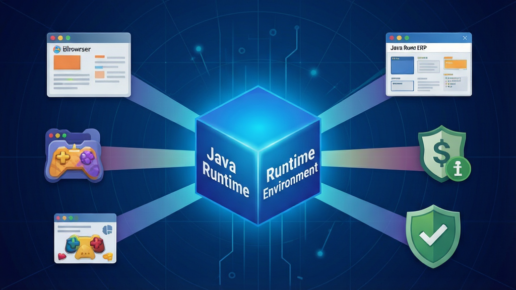 һ��չʾJava Runtime Environment���ܵ�ʾ��ͼ����������������һ���������ɫ�����壬���������ӡ��