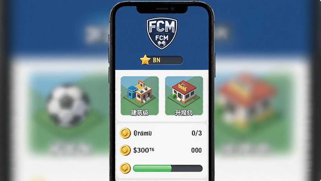 ������FCM Mobile���ֲ��������棬����Ϊ�����ֻ���Ļ���Ű��Ϸ�Ϊ���Logo�͵ȼ����м�Ϊ��������ͼ�����Դ��ֵ�����Ϊ������Ӫģ��磬ϸ�ڰ������ͼ�ꡢѵ���������������������������ɾ��޶���Ԫ��