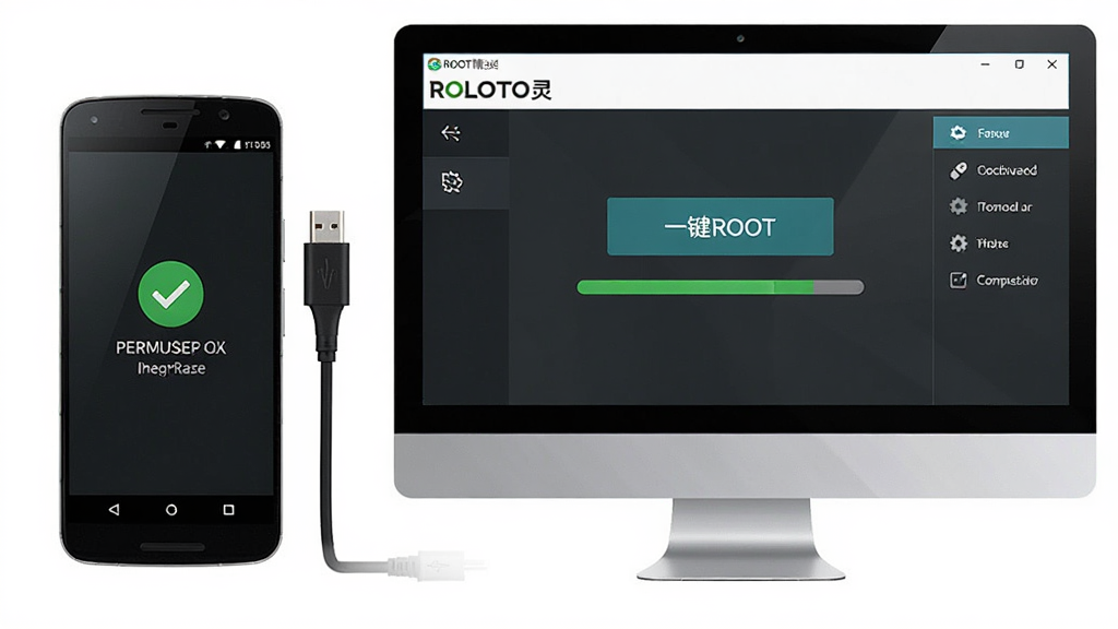 ROOT������������ȫòչʾ������Ϊһ̨��׿�ֻ������ͨ��USB������������������Ļ��ʾROOT���鹤�������棬����һ��ROOT��ť�ͽ�����������Ϊ���ҷ�������ֻ��Ҳ���ԣ��Ű���жԳƣ����Ϊ�Ƽ���Լ�磬ϸ�ڰ����ֻ���Ļ��ʾȨ�޻�ȡ�ɹ�ͼ�����ɫ�Թ������Խ�����Ʒ��LOGO�͹��ܲ˵������ʸ���ɾ��޶���Ԫ��