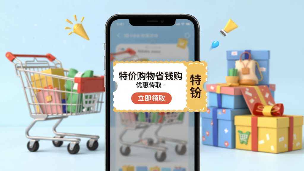 һ��չʾ�ֻ���Ļ�е����Ż�ȯ��ȡ������ͼƬ���Ż�ȯ��д�š��ؼ۹���ʡǮ�����͡�������ȡ�������������ǹ��ﳵ����Ʒ��װ�У������ã������������ɾ�����