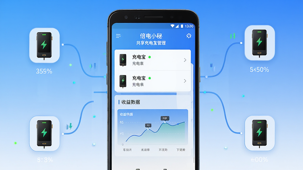 ����С�� ������籦���� �ֻ�Ӧ�ý��� ����Ϊһ����׿�ֻ� ��Ļ��ʾ��籦�豸�б�����������ͼ�� ����Ϊ�ֻ����� ��Χ���Ƴ�籦ͼ������������ �Ű������� ���Ϊ�Ƽ������ ϸ�ڰ�����ɫ���䱳�� �豸״ָ̬ʾ�� �������� ���ʸ��� �ɾ� �޶���Ԫ��