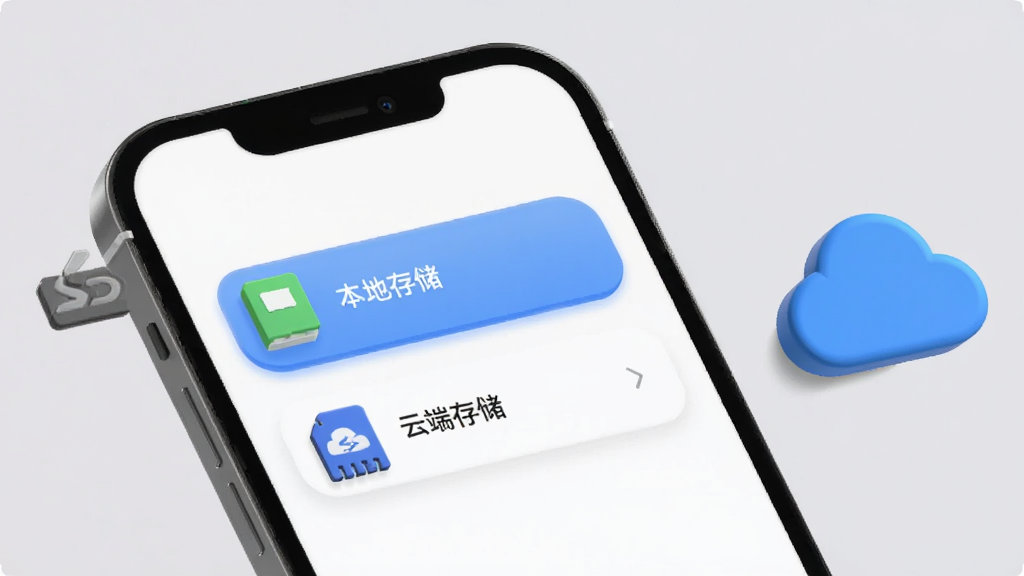 手机屏幕显示存储管理界面,界面中有