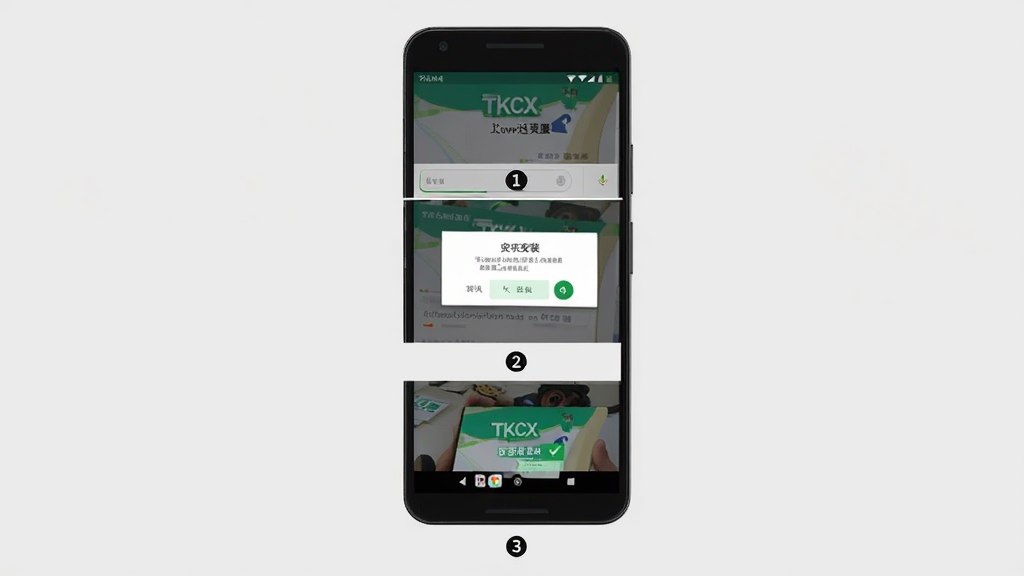 һ��չʾ TKCX H1 ��װ�����ʾ��ͼ������Ϊһ����׿�ֻ���Ļ����Ļ������������������װ����Ľ�ͼ����ͼ���ֱ���ʾ���ؽ��ȡ���װȷ�ϵ�������װ��ɽ��棬ÿ������ͼ�·��м򵥵����ֱ�ע������Ϊ�������У����Ϊ���Ľ̳�ʾ��ͼ������Ϊǳ��ɫ��ϸ���ϲ�������ͼ�����ɼ������ʸ��壬����ɾ����޶���װ�Ρ�