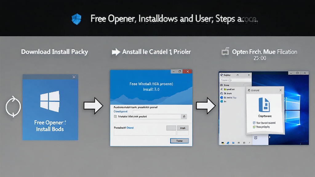 һ��չʾ Free Opener �� Windows �����ϰ�װ��ʹ�ò��������ͼ�������Ϊ�������֣���������ذ�װ�����м��ǰ�װ�򵼽��棬�Ҳ���������������ļ������ֺ������У����Ϊ���Ĳ���ͼʾ��ϸ�ڰ�����ͷָ�������ֱ�ǩ�������������޶���Ԫ�ء�