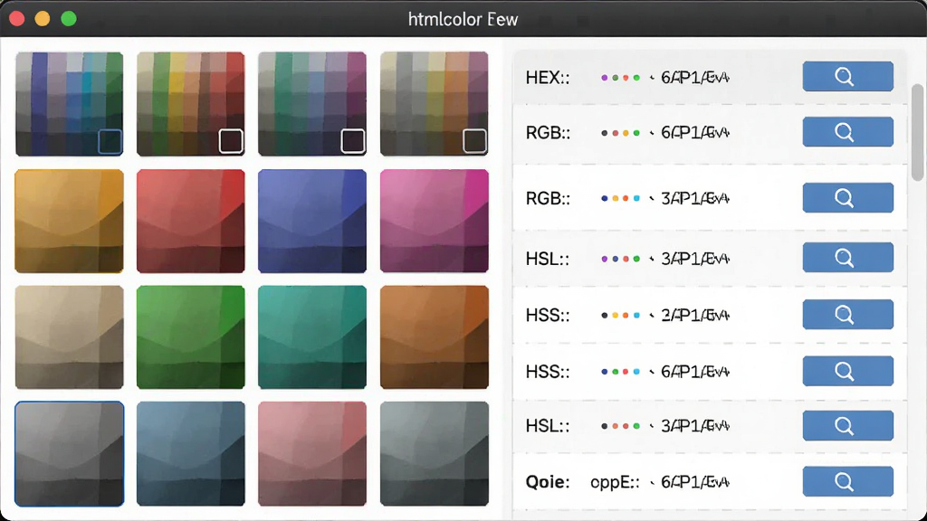 Htmlcolor������ɫ����ת������ͼ������Ϊ��������չʾ������ɫ��ʽת��������������Ϊ��ɫԤ�����Ҳ�Ϊ�����б����Ű����룬���Ϊ��Լ����磬ϸ�ڰ���HEX��RGB��HSL�ȴ����ı��븴�ư�ť�������������ɾ����޶���Ԫ��