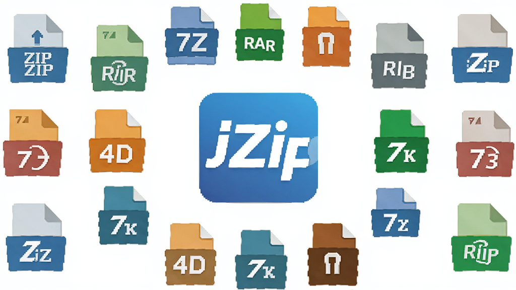 jZip ���ʽ���ݹ���չʾͼ������Ϊ��ͬ��ʽͼ�껷��������־������Ϊ�������У��Ű�Գƣ����Ϊ��ƽ���Ƽ��У�ϸ�ڰ��� ZIP��RAR��7Z �����ֱ�ʶ�������������ɾ����࣬�޶���Ԫ��