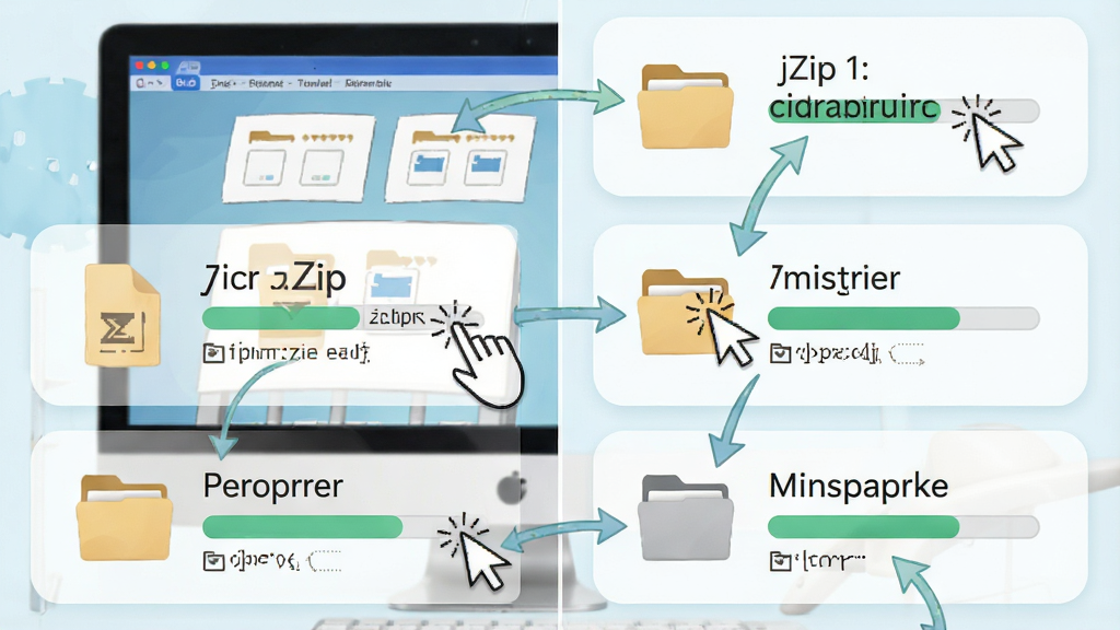 jZip ʹ�ý̳̲���ʾ��ͼ������Ϊ������Ļ��ʾ��ѹ�������̣�����Ϊ�ֲ�չʾ���Ű��������У����Ϊ���½�ѧ�磬ϸ�ڰ�����������ļ���ͼ�ꡢ�������������������ɾ����࣬�޶���Ԫ��