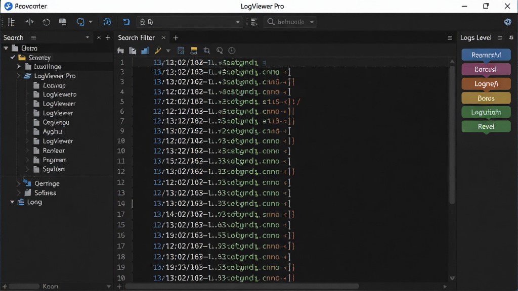 LogViewer Pro ����������չʾ����������ɫ�������־������ʾ�������Ϊ�ļ�Ŀ¼�����������������˹��������Ҳ�����־�����ǩ���������岼�����������Ϊ�ִ�����Ƽ��У�ϸ�ڰ���ʱ�������־�кź��﷨������ʾ�����ʸ��壬����ɾ����޶���Ԫ��
