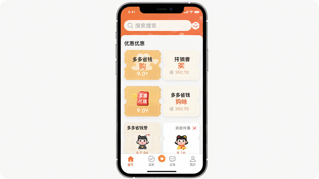 �ֻ���Ļ����չʾ���ʡǮ��Ӧ�������棬�������������в��Ż�ȯ��Ƭ�б����ײ���������ǳɫ��������ƽ��UI���ϸ�����������ʸɾ����޶���Ԫ��