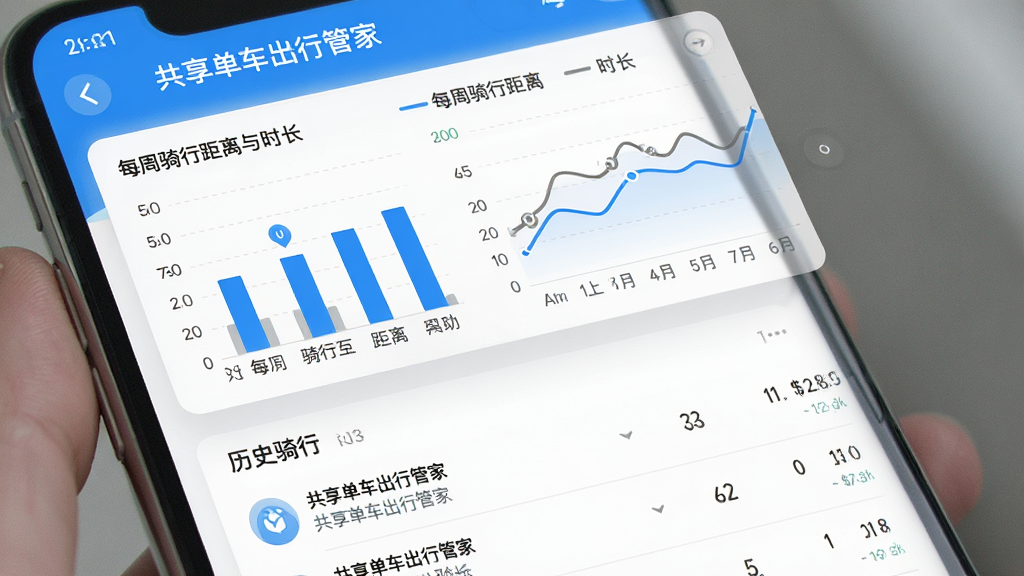 �����������йܼ����м�¼ͳ��ҳ�棬����չʾ�ֻ���Ļ�ϵ�����ͼ����������״ͼ������ͼ����ʾÿ�����о�����ʱ������Ļ�·�����ʷ�����б�������Ϊ��ɫ��Ƭʽ���֣�������ü�Լ������ɫ������ɫ�ͻ�ɫΪ����ϸ�����������ʸ��壬����������Ϊ
