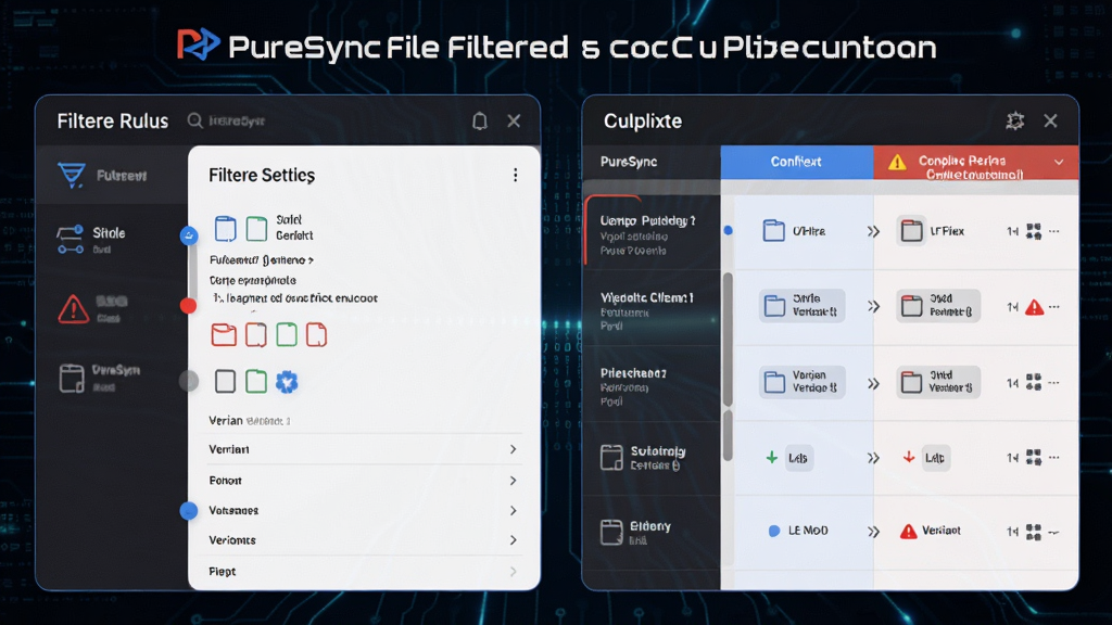һ��չʾ PureSync �ļ��������ͻ�������ܵ�ͼƬ���������Ϊ���˹���������壬�Ҳ�Ϊ��ͻ�ļ��Ա��б������ַ������������Ƽ��У�������ɫ����������ɫ������ϸ�ڰ���ɸѡͼ�ꡢ�����ʶ���汾�Աȼ�ͷ�����ʾ�ϸ������ɾ����޶���Ԫ�ء�