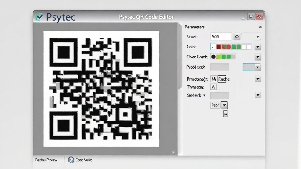 һ�Ÿɾ�����������չʾͼ������������ Psytec QR Code Editor �������ڣ������ʾ��ά��Ԥ�������Ҳ��ǲ���������壬�����ߴ硢��ɫ�������ȼ���ѡ�����Ϊǳ��ɫ�������������񣬻����������޶���Ԫ��