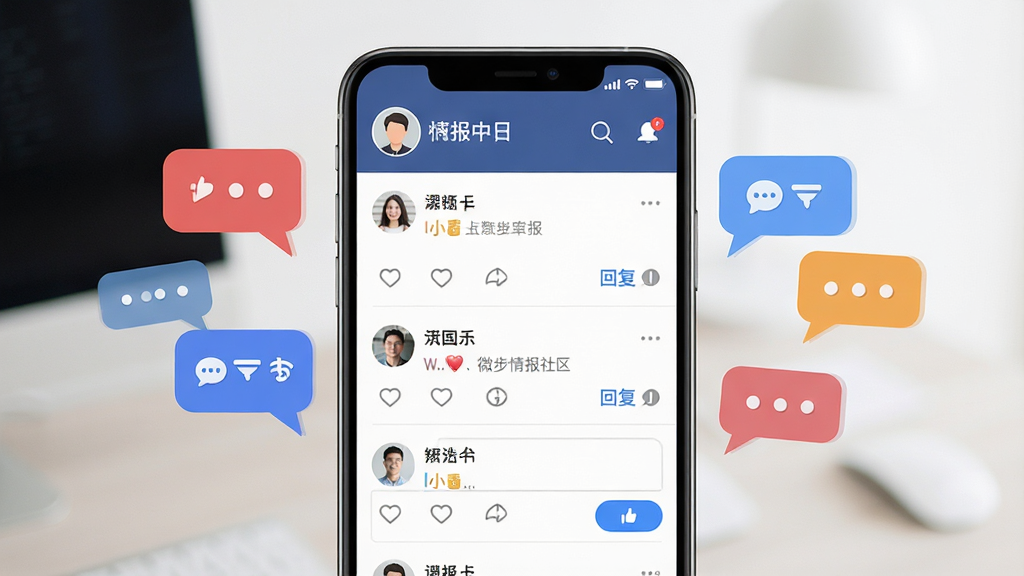 һ��չʾ΢���鱨�����������ܵ�ͼƬ������Ϊ�ֻ���Ļ��ʾ���������б��������������Ļ�Ϸ����û�ͷ����ǳƣ�����Ϊ�ֻ���Ļ���У���Χ�д��������ĶԻ�����װ�Σ����Ϊ�罻Ӧ�ý�����ϸ�ڰ�������ͼ��ͻظ���ť�������������ɾ����޶���Ԫ��