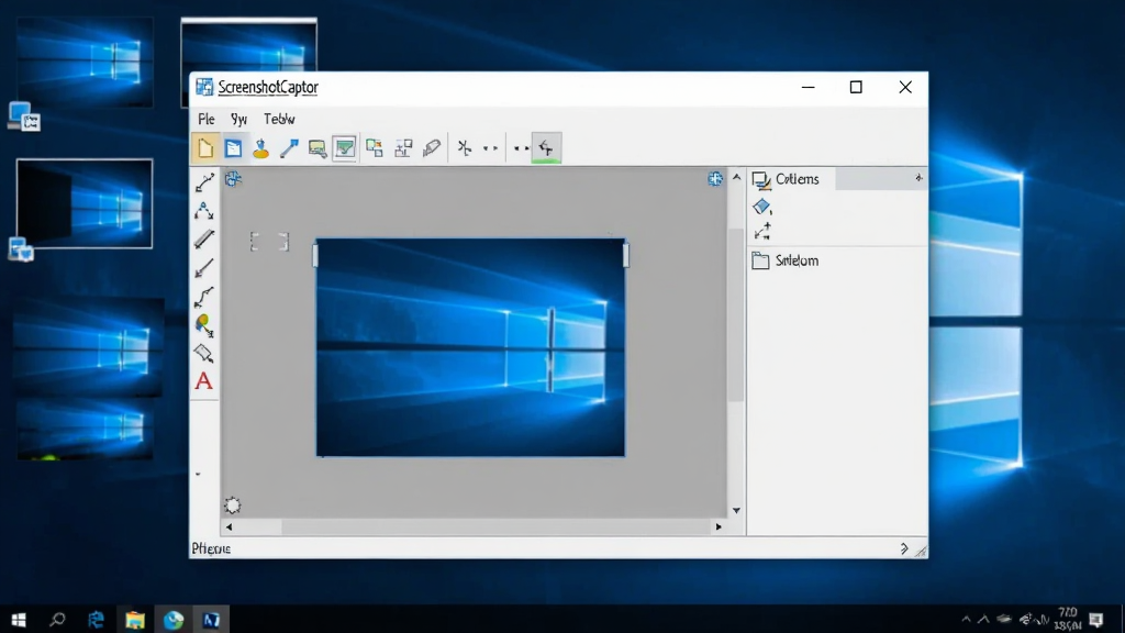һ��չʾScreenshotCaptor�����������ͼƬ�����������������������ڣ���������ʾ�Ž�ͼ�������ͱ༭��壬�����Ǽ���Windows���棬�������м����ѽ�ȡ��ͼƬ����ͼ��������Ϊ�Ƽ��칫��񣬻���ɾ����࣬ϸ������������Ϊ���壬�޶���Ԫ��