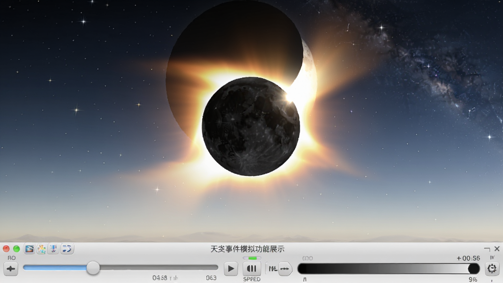 �������Ĺ�Stellariumʱ������������¼�ģ�⹦��չʾ������Ϊ�����ײ�ʱ���������뻭�������ڷ�������ʳģ�⣬������̫�����������ڵ��γ���ʯ��Ч�������ֲ��õײ���������ȫ�������ϣ����Ϊ��ѧģ����дʵ��Ⱦ��ϸ�ڰ���ʱ�们�顢�����ٶȰ�ť��������Ρ�������ȱ仯�����ʸ��塢�ɾ����޶���Ԫ��
