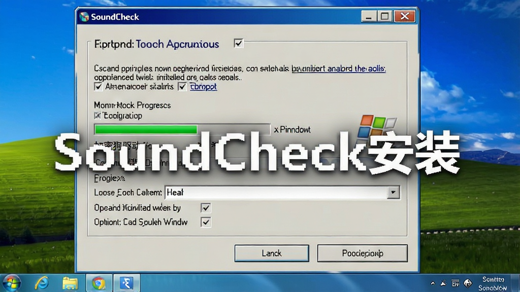 һ��չʾSoundCheck������Windows�����ϰ�װ���̵Ľ�ͼ���ͼƬ����������ʾ��װ�򵼴��ڣ���������Э�鹴ѡ����װ·��ѡ�񡢼��ܹ�������װѡ�������Ϊ����Windows��װ����ϸ�ڰ�����ť��������������������ѡ��״̬�����ʸ��壬�ɾ����޶���Ԫ�أ�ͼƬ�д������֡�SoundCheck��װ����
