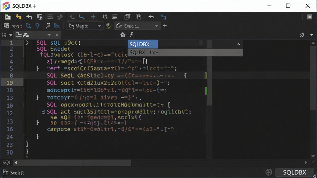 һ�� SQL �༭����������ͼ����������Ϊ SQLDBX �༭�����ڣ�����������ʾ��ɫ�﷨������ SQL ��䣬����Ϊ����ȫ�������Ϊ��ɫ�������⣬ϸ�ڰ����кš��Զ���ȫ��������ִ�а�ť�������������ɾ��޶���Ԫ�أ�ͼƬ�д��С�SQLDBX������
