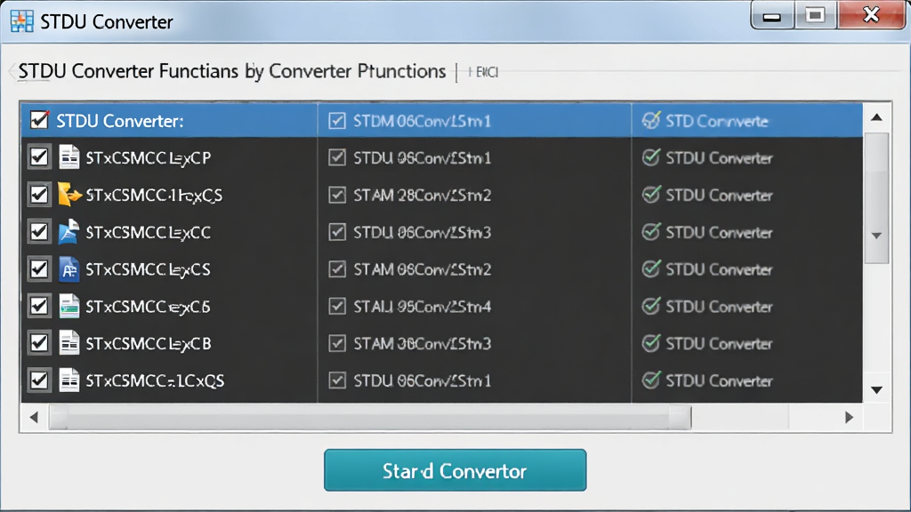 һ��չʾ STDU Converter ����ת�����ܵĽ���ͼ�������������������г��˶����ת���ļ���ÿ���ļ�ǰ�и�ѡ�򣬵ײ��п�ʼת����ť��������ʾ STDU Converter�����Ϊ�������������ͼ������������ϸ�ڷḻ�����ʸɾ����޶���Ԫ��