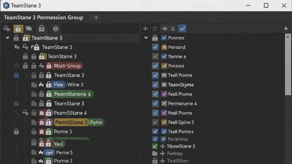 һ��չʾ TeamSpeak 3 Ȩ�������ý������ϸͼƬ�������������ڵ�Ȩ����״ͼ������չʾ��ͬ�㼶���û����Ȩ�޹�ѡ���Ű��߼����������Ϊ������̨���ϸ�ڰ�������ͼ��Ͳ�ͬ��ɫ��Ȩ�ޱ�ǩ�����ʸ��壬�ɾ����޶���Ԫ�ء�