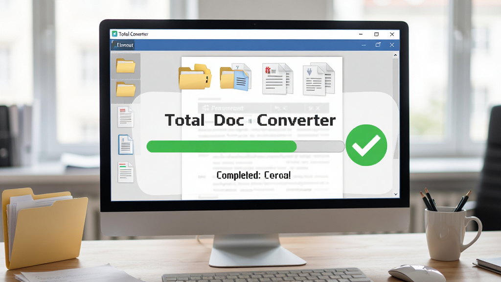 Total Doc Converter ʵ�ò�������չʾ�������ǵ�����������������ת���ĵ�������Ϊ������д���Ű�ͻ���������������ʾ�����Ϊ��ʵ�칫�����磬ϸ�ڰ����ļ��С��ĵ�ͼ�ꡢ��ɫ��ɶԹ������ʸ���ɾ������������ֱ�ע 
