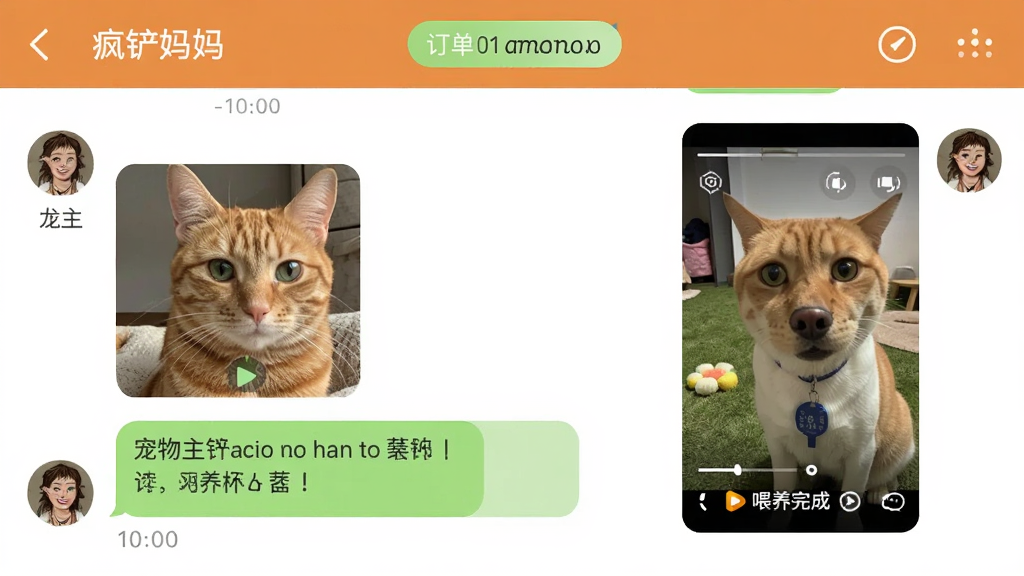 ����չʾ��������衱Ӧ����������棬����ǳ��������͵���è��Ƭ��������Ϣ���Ҳ��ǽӵ��߻ظ���ι����ɶ���Ƶ����ͼ�����涥����ʾ����״̬��ǩ�����Ϊ��ʵ�ֻ�����UI����ɫ��ů��ϸ�ڰ���ʱ������Ѷ���ǣ����ʸ��壬�ɾ����޶���Ԫ��