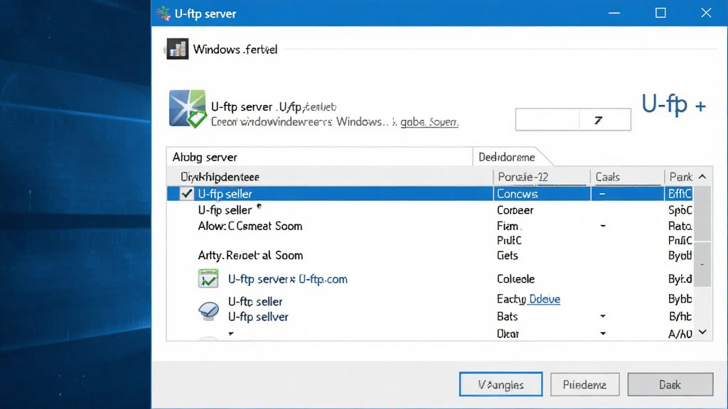 U-ftp server��������ǽ���ý����ͼ������չʾWindows����ǽ����Ӧ���б���U-ftp server����ѡ������Ϊ���д��ڣ����ΪWindowsϵͳԭ�����ý��棬ϸ�ڰ�����ɫ��ѡ��Ǻ�����ͼ�꣬�����������ɾ��޶���Ԫ��